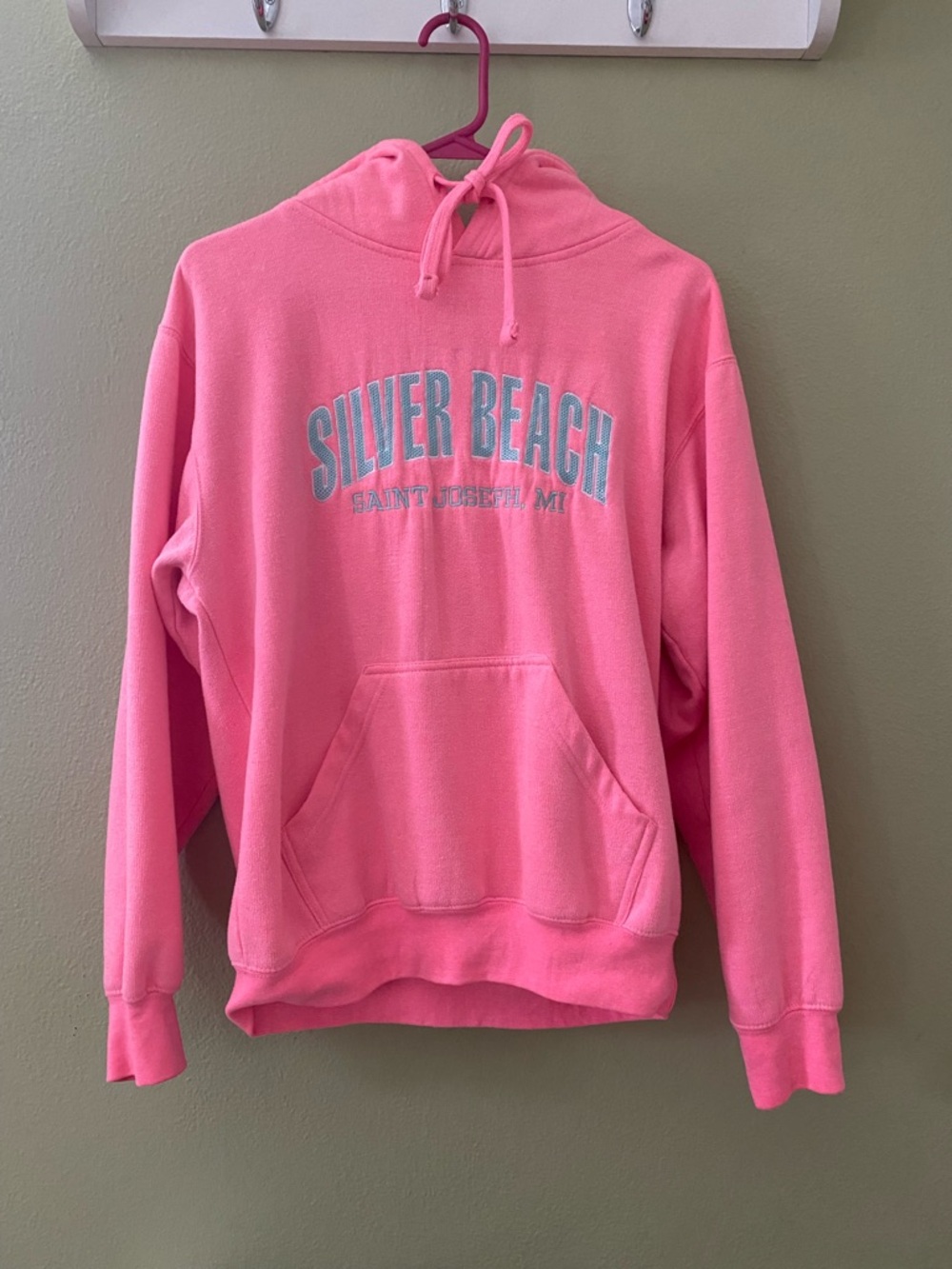 Pink "Silver Beach" Hooded Sweatshirt